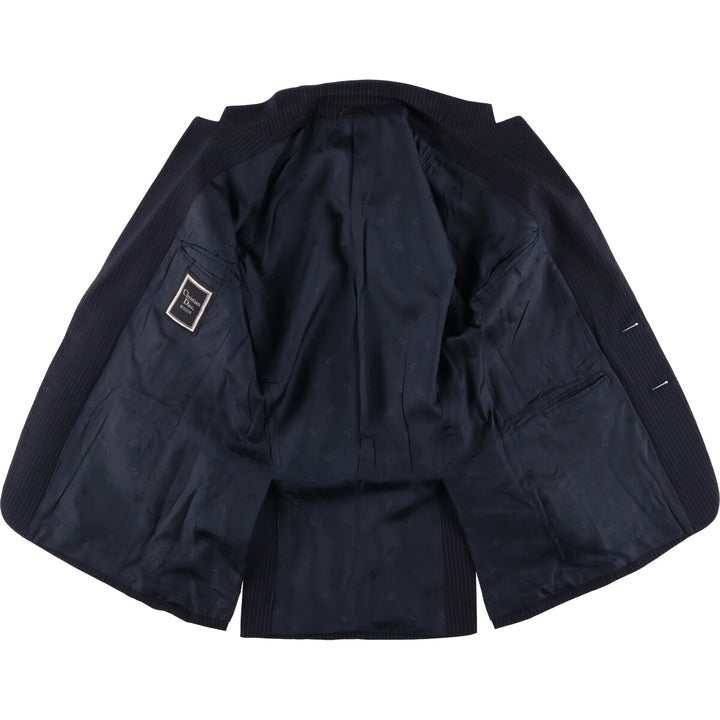 Christian Dior MONSIEUR Striped Wool Tailored Jacket, Made in England, Men's Size Small wool navy blue type Vintage Second Hand