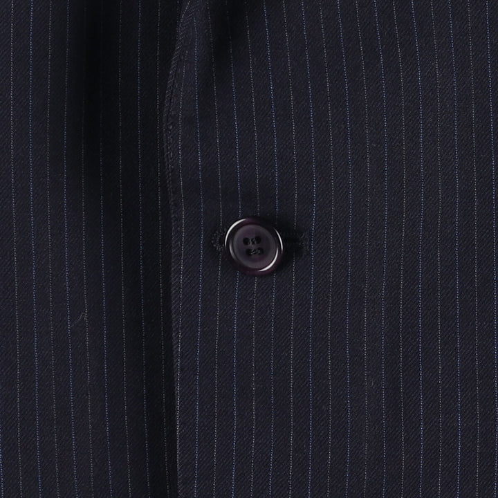 Christian Dior MONSIEUR Striped Wool Tailored Jacket, Made in England, Men's Size Small wool navy blue type Vintage Second Hand