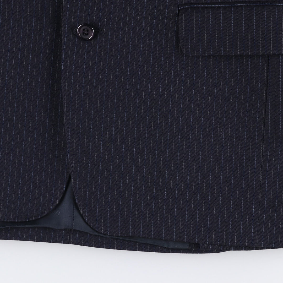 Christian Dior MONSIEUR Striped Wool Tailored Jacket, Made in England, Men's Size Small wool navy blue type Vintage Second Hand