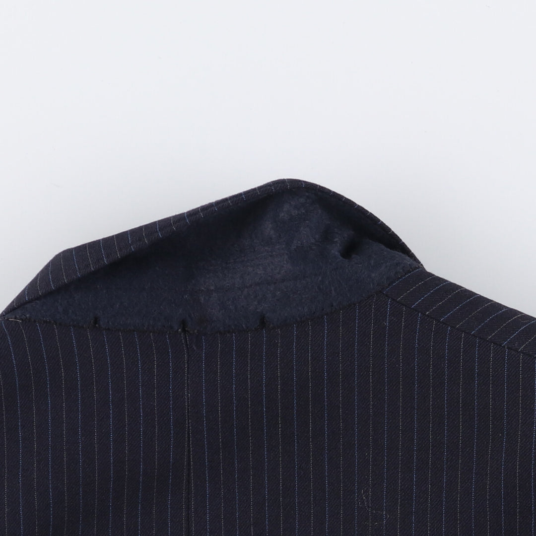 Christian Dior MONSIEUR Striped Wool Tailored Jacket, Made in England, Men's Size Small wool navy blue type Vintage Second Hand