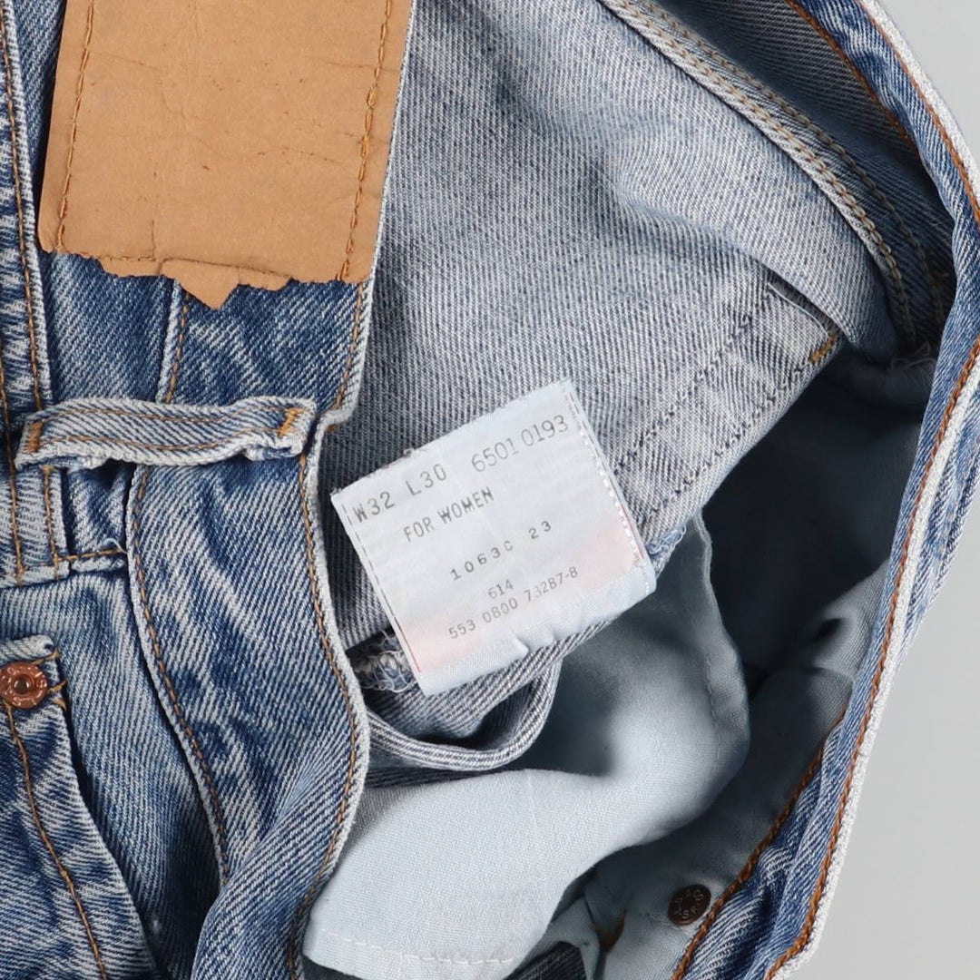 2000'S Levi's 6501-0193 Straight Denim Pants, Made in USA, Women's XL (W32) cotton blue type Vintage Second Hand