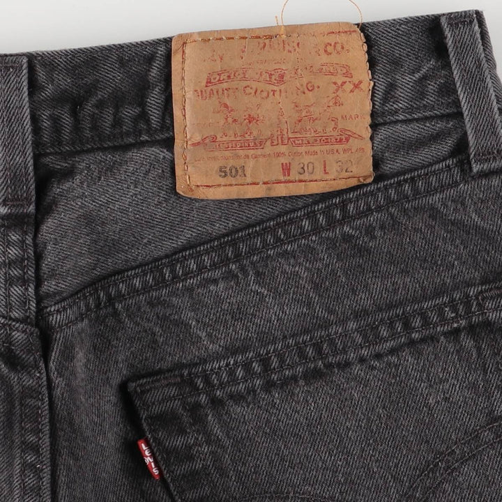 90'S Levi's 6501-0660 Black Denim Straight Leg Denim Pants, Made in USA, Women's Size L (W30), Vintage cotton black type Vintage Second Hand