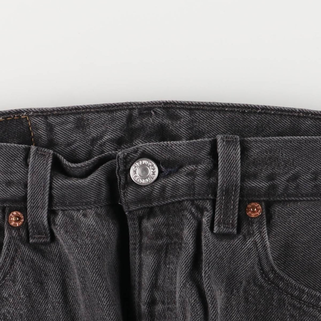 90'S Levi's 6501-0660 Black Denim Straight Leg Denim Pants, Made in USA, Women's Size L (W30), Vintage cotton black type Vintage Second Hand