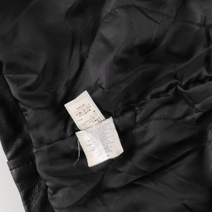 2000'S GAP padded leather car coat, men's size M Genuine Leather Cowhide black type Vintage Second Hand
