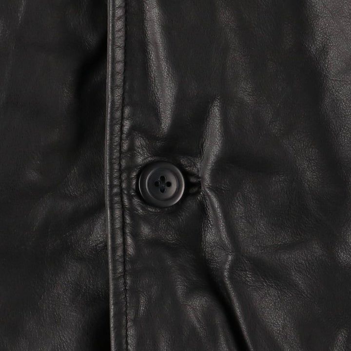 2000'S GAP padded leather car coat, men's size M Genuine Leather Cowhide black type Vintage Second Hand
