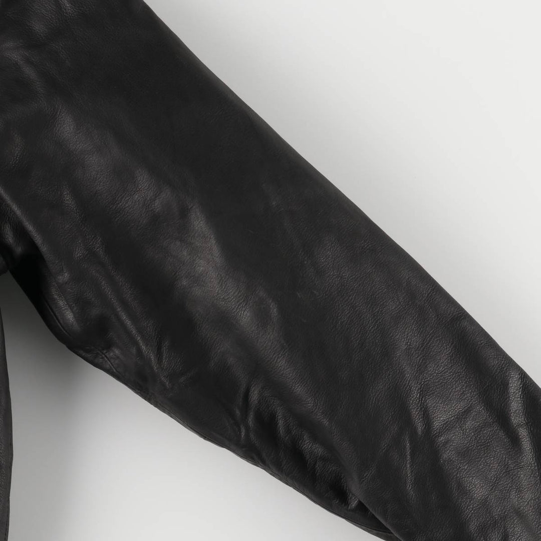2000'S GAP padded leather car coat, men's size M Genuine Leather Cowhide black type Vintage Second Hand