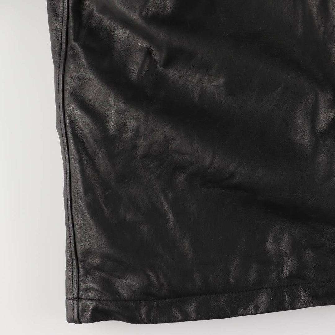2000'S GAP padded leather car coat, men's size M Genuine Leather Cowhide black type Vintage Second Hand