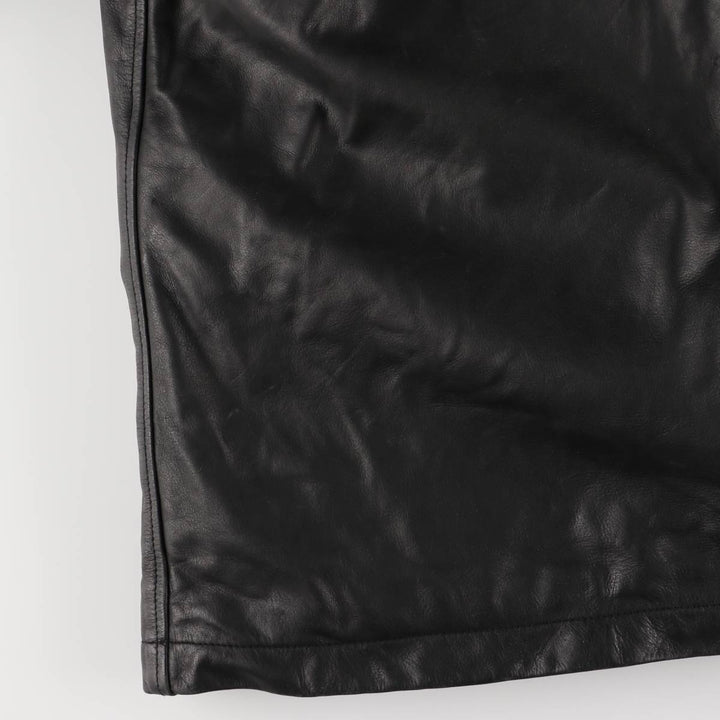 2000'S GAP padded leather car coat, men's size M Genuine Leather Cowhide black type Vintage Second Hand
