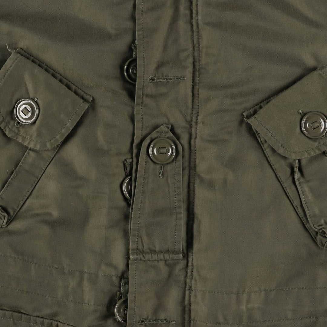 1970'S Canadian Army MK2 Military Field Jacket, 4 REG Nylon Khaki type Vintage Second Hand