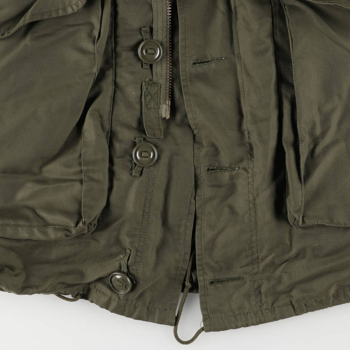 1970'S Canadian Army MK2 Military Field Jacket, 4 REG Nylon Khaki type Vintage Second Hand