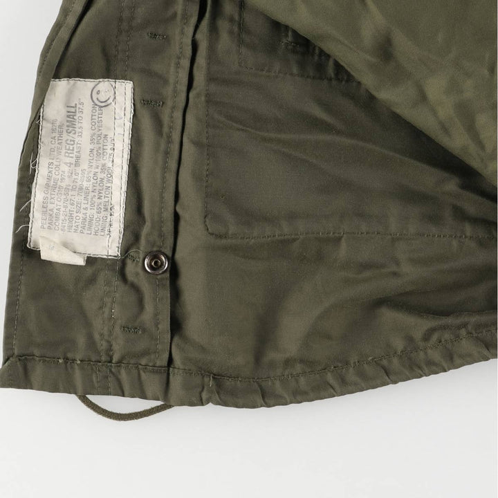 1970'S Canadian Army MK2 Military Field Jacket, 4 REG Nylon Khaki type Vintage Second Hand