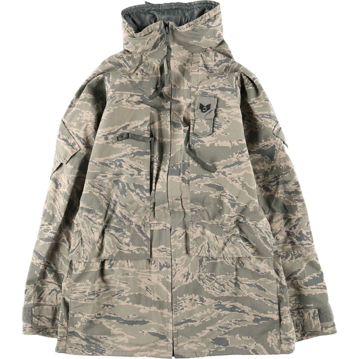 Civilian Camouflage Pattern ABU Digital Tiger Camo Military Gore-Tex Parka, Made in USA, Men's Size Small unclear Beige type Vintage Second Hand
