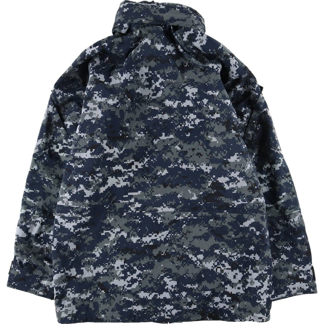Authentic 2000'S US military camouflage pattern NWU digital camo military Gore-Tex parka, made in the USA, small-long, men's size S. Nylon navy blue type Vintage Second Hand