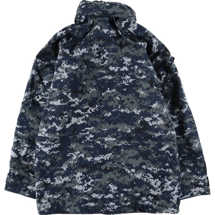 Authentic 2000'S US military camouflage pattern NWU digital camo military Gore-Tex parka, made in the USA, small-long, men's size S. Nylon navy blue type Vintage Second Hand