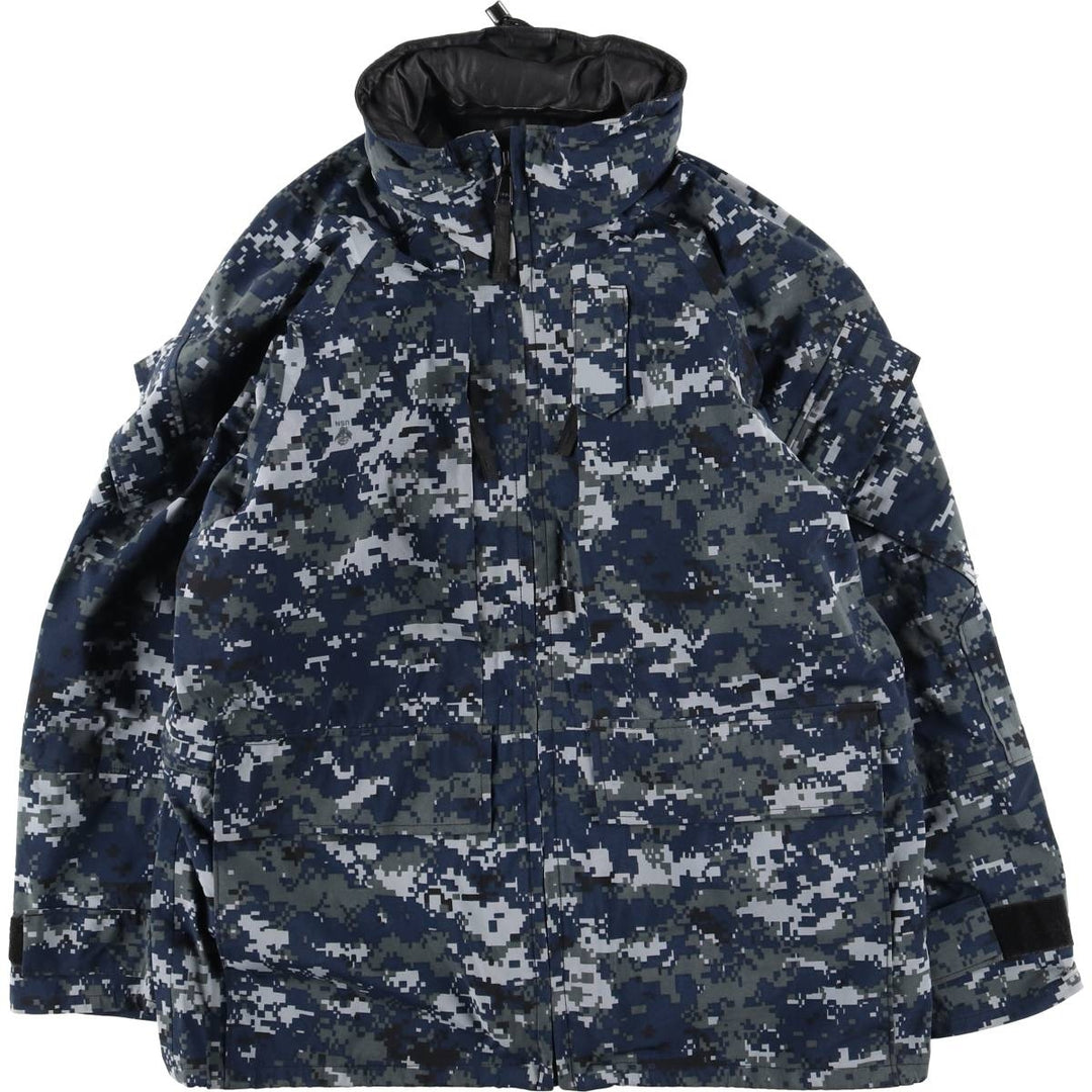 Authentic US military camouflage pattern NWU digital camo military Gore-Tex parka, made in the USA, small short, equivalent to a men's size S. Nylon navy blue type Vintage Second Hand