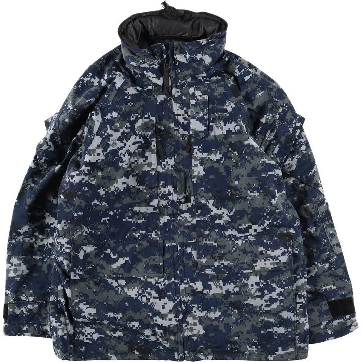 Authentic US military camouflage pattern NWU digital camo military Gore-Tex parka, made in the USA, small short, equivalent to a men's size S. Nylon navy blue type Vintage Second Hand