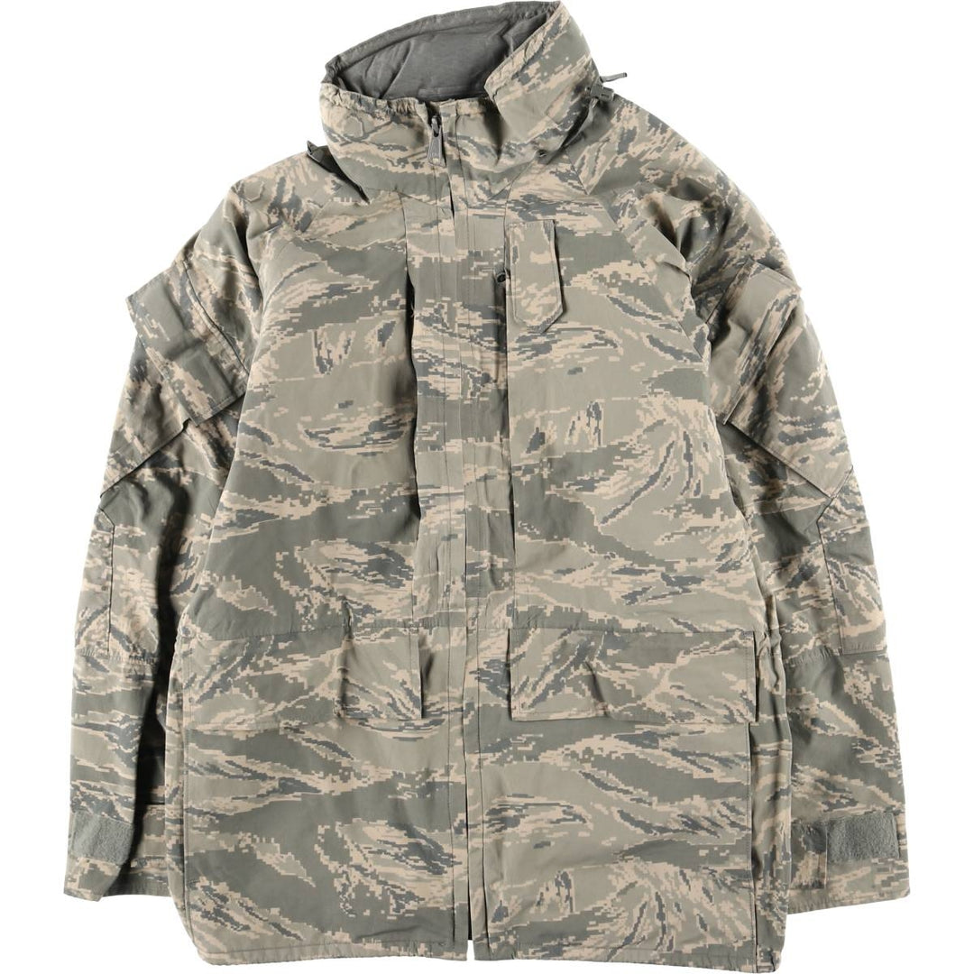 Authentic 2000'S US Military Camouflage Pattern ABU Digital Tiger Camo ECWCS 2nd Gen Military Gore-Tex Parka, Made in USA, Small-Regular Nylon Beige type Vintage Second Hand