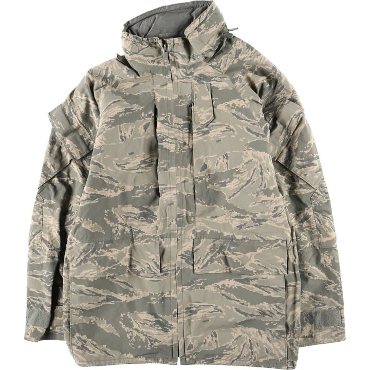 Authentic 2000'S US Military Camouflage Pattern ABU Digital Tiger Camo ECWCS 2nd Gen Military Gore-Tex Parka, Made in USA, Small-Regular Nylon Beige type Vintage Second Hand