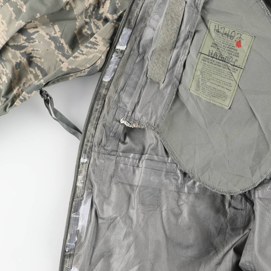 Authentic 2000'S US Military Camouflage Pattern ABU Digital Tiger Camo ECWCS 2nd Gen Military Gore-Tex Parka, Made in USA, Small-Regular Nylon Beige type Vintage Second Hand