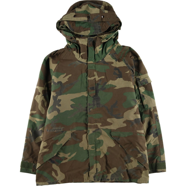 1990'S US Military Camouflage Pattern ECWCS 1st Gen. Late Model Military Gore-Tex Parka, Large Regular, Men's Size L Nylon Khaki type Vintage Second Hand
