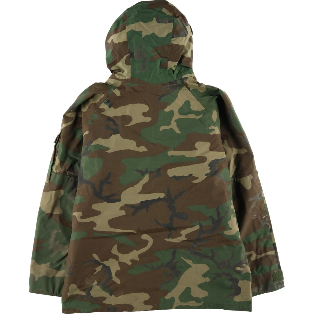 1990'S US Military Camouflage Pattern ECWCS 1st Gen. Late Model Military Gore-Tex Parka, Large Regular, Men's Size L Nylon Khaki type Vintage Second Hand
