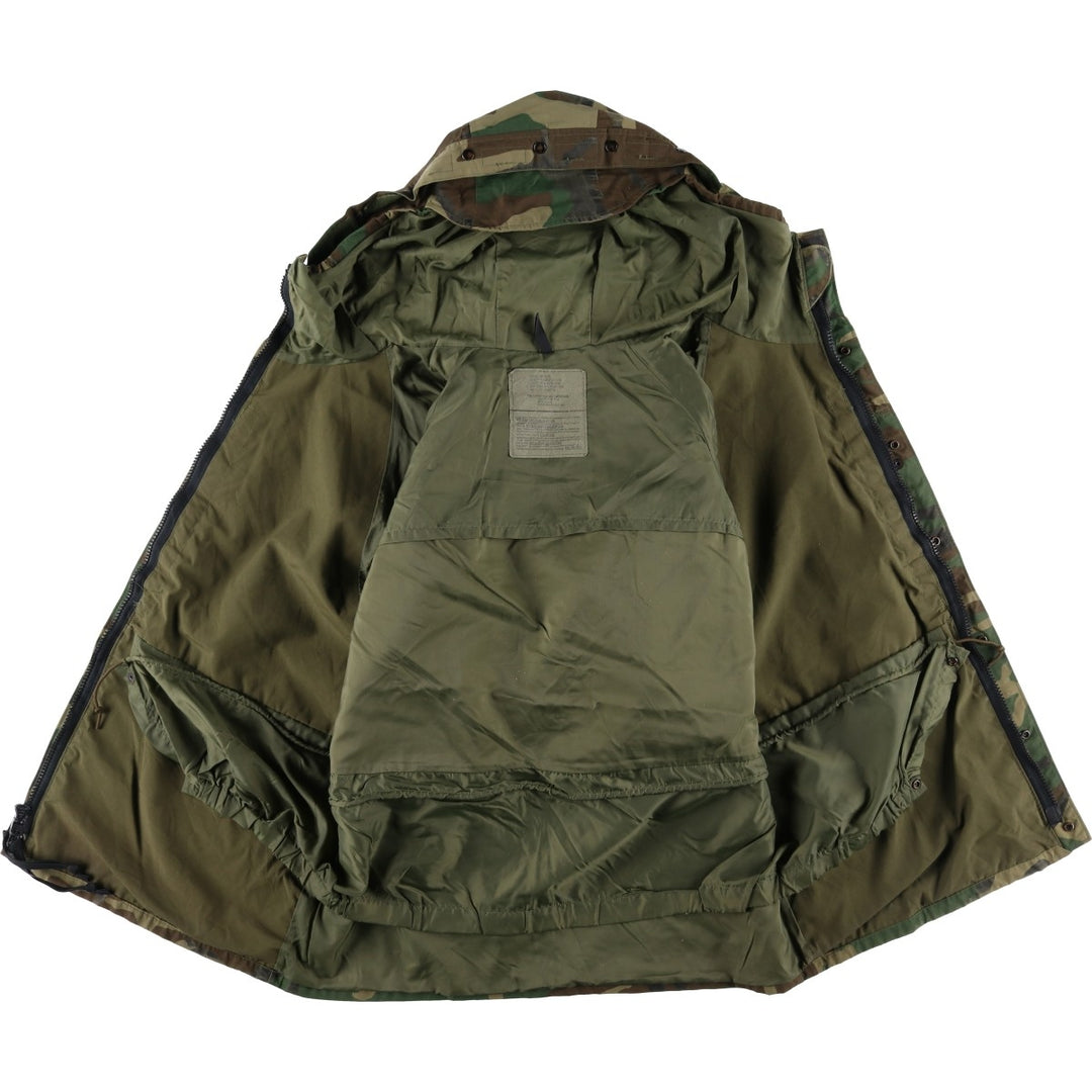 1990'S US Military Camouflage Pattern ECWCS 1st Gen. Late Model Military Gore-Tex Parka, Large Regular, Men's Size L Nylon Khaki type Vintage Second Hand