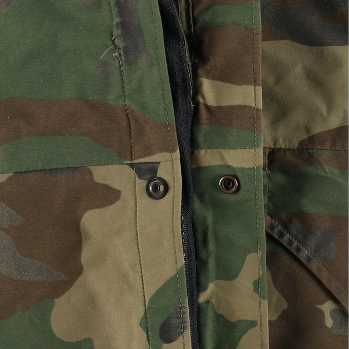 1990'S US Military Camouflage Pattern ECWCS 1st Gen. Late Model Military Gore-Tex Parka, Large Regular, Men's Size L Nylon Khaki type Vintage Second Hand