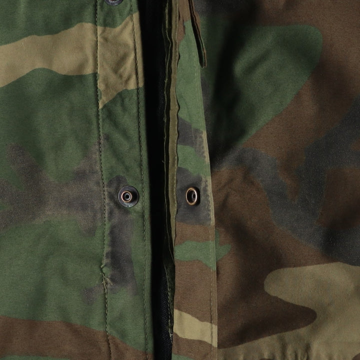 1990'S US Military Camouflage Pattern ECWCS 1st Gen. Late Model Military Gore-Tex Parka, Large Regular, Men's Size L Nylon Khaki type Vintage Second Hand