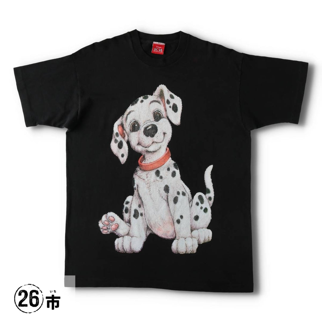 ~90'S Disney 101 Dalmatians Character Print T-Shirt, Men's XL equivalent, Vintage unclear black type Vintage Second Hand