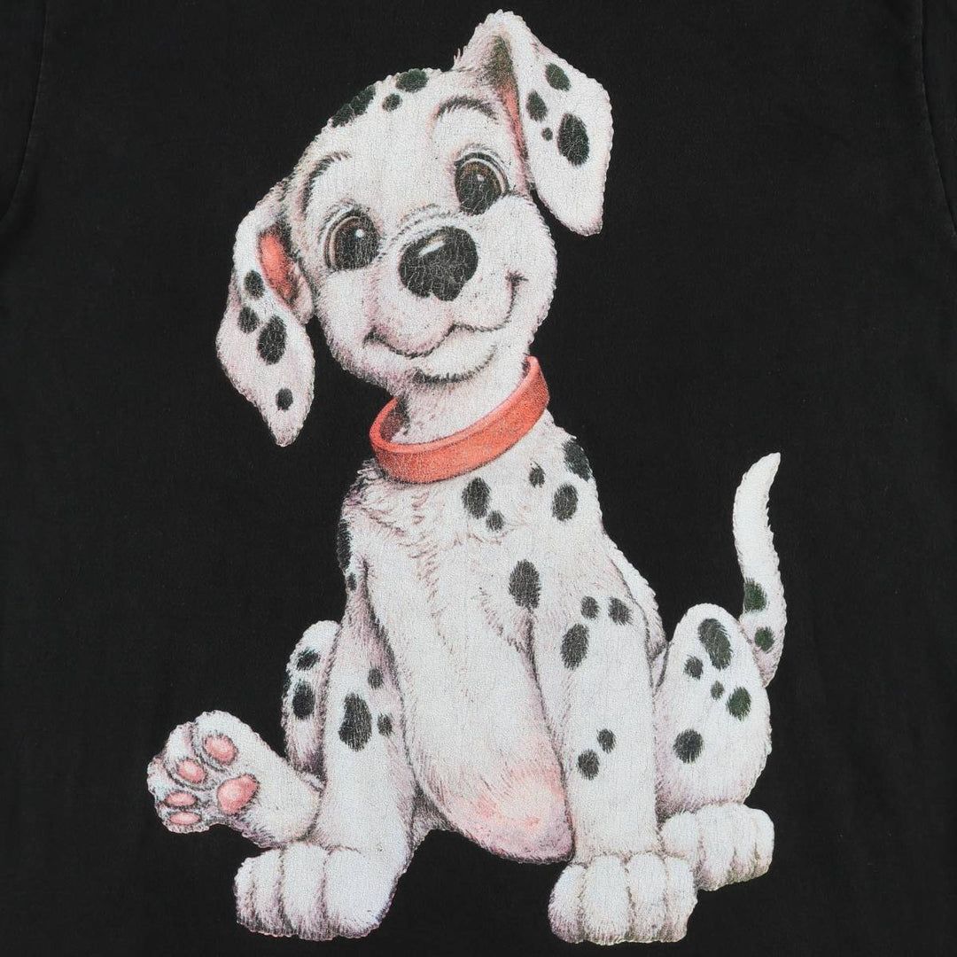 ~90'S Disney 101 Dalmatians Character Print T-Shirt, Men's XL equivalent, Vintage unclear black type Vintage Second Hand