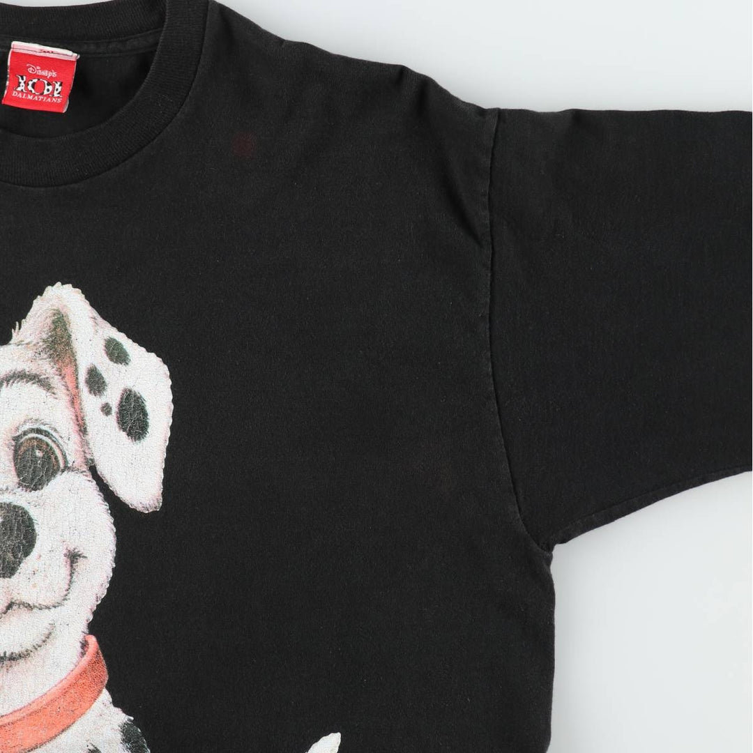 ~90'S Disney 101 Dalmatians Character Print T-Shirt, Men's XL equivalent, Vintage unclear black type Vintage Second Hand