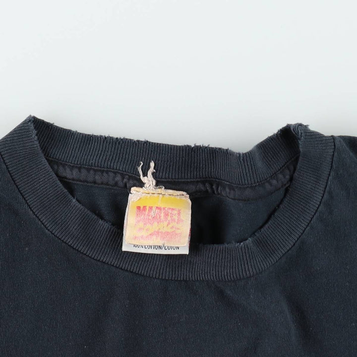 90s-00'S NOVEL Teez DESIGNS SPIDER MAN character print T-shirt, made in Canada, men's size XL equivalent. cotton black type Vintage Second Hand