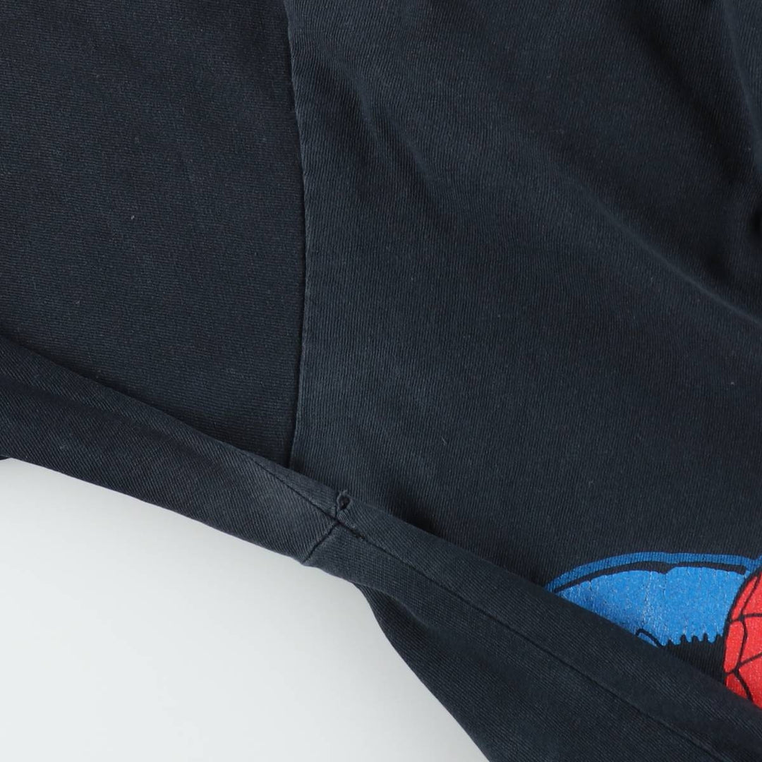 90s-00'S NOVEL Teez DESIGNS SPIDER MAN character print T-shirt, made in Canada, men's size XL equivalent. cotton black type Vintage Second Hand