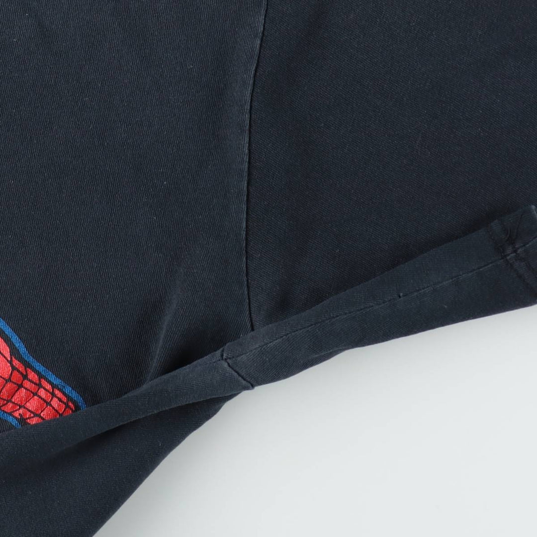 90s-00'S NOVEL Teez DESIGNS SPIDER MAN character print T-shirt, made in Canada, men's size XL equivalent. cotton black type Vintage Second Hand