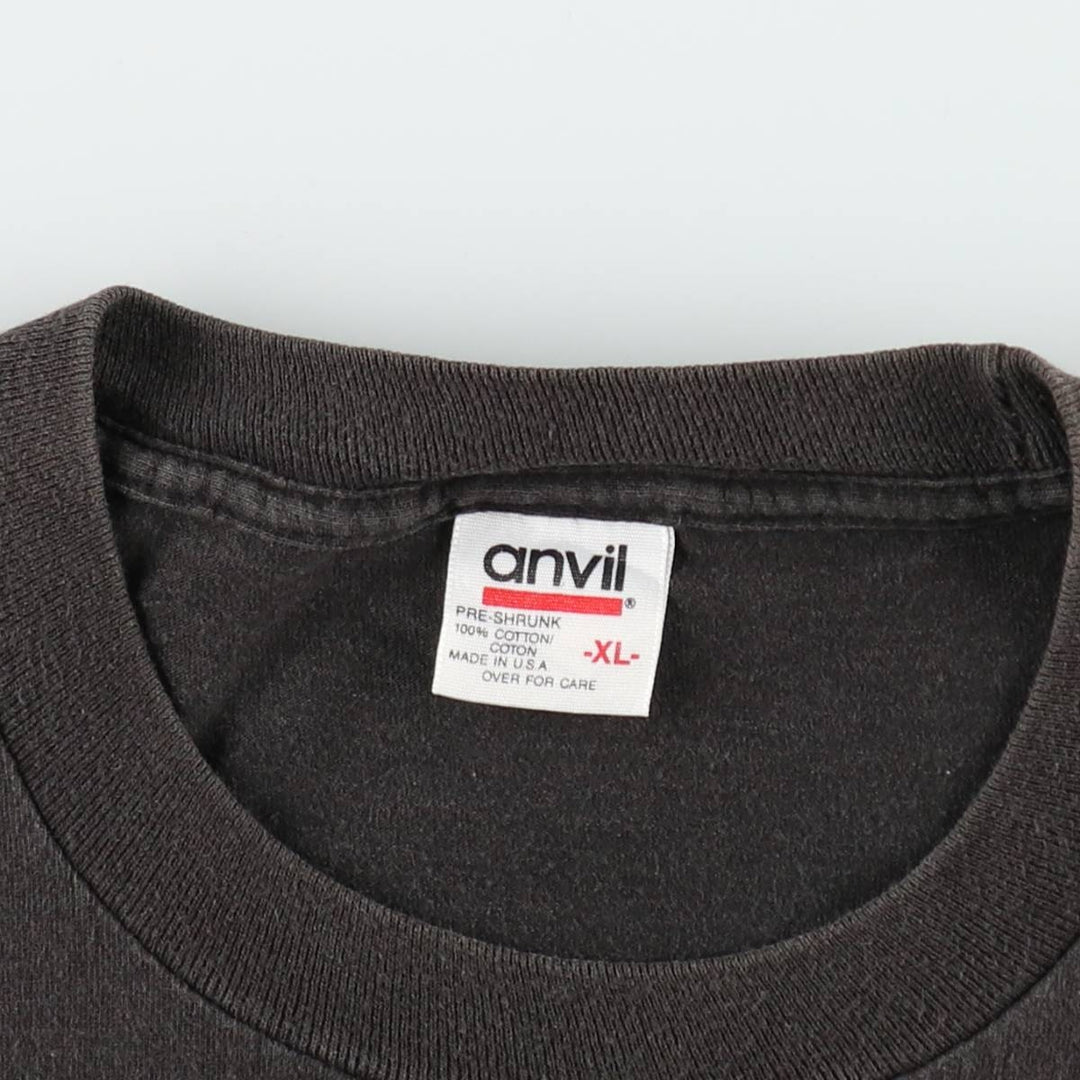 90'S Anvil LOONEY TUNES Tasmanian Devil Character Print T-Shirt, Made in USA, Men's XL equivalent. cotton black type Vintage Second Hand