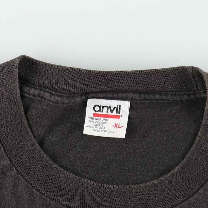 90'S Anvil LOONEY TUNES Tasmanian Devil Character Print T-Shirt, Made in USA, Men's XL equivalent. cotton black type Vintage Second Hand