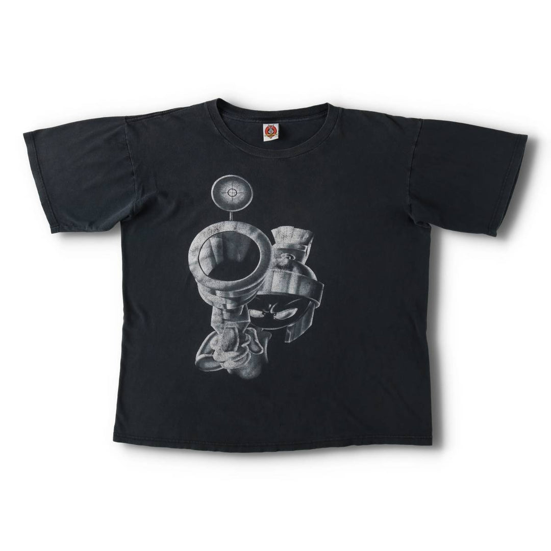 90'S Looney Tunes Marvin the Martian Character Print T-Shirt, Men's Size XL (Equivalent), Vintage cotton black type Vintage Second Hand