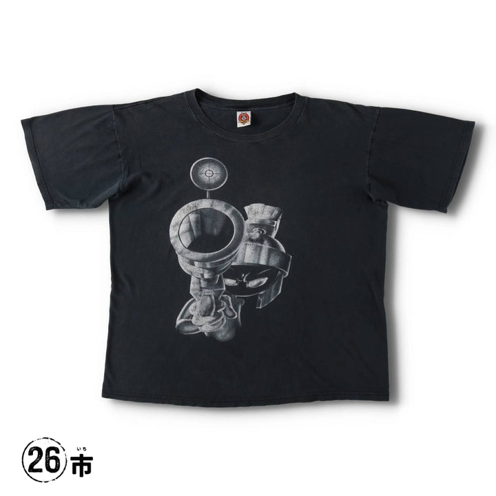 90'S Looney Tunes Marvin the Martian Character Print T-Shirt, Men's Size XL (Equivalent), Vintage cotton black type Vintage Second Hand
