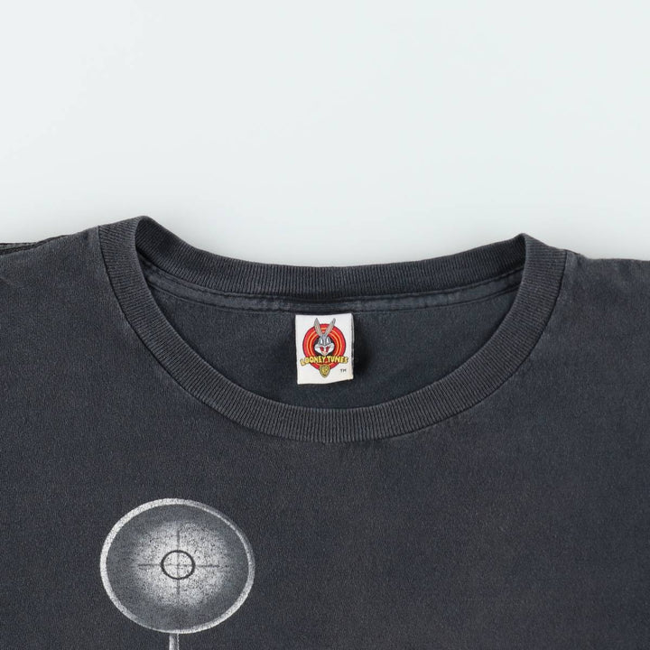 90'S Looney Tunes Marvin the Martian Character Print T-Shirt, Men's Size XL (Equivalent), Vintage cotton black type Vintage Second Hand