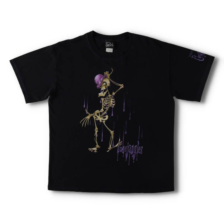 2000'S Tim Burton's Corpse Bride Bone Jungles Skull Pattern Character Print T-Shirt, Men's Size L (approx.) unclear black type Vintage Second Hand