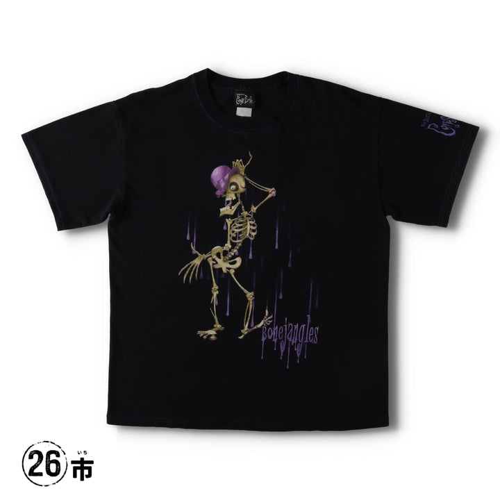 2000'S Tim Burton's Corpse Bride Bone Jungles Skull Pattern Character Print T-Shirt, Men's Size L (approx.) unclear black type Vintage Second Hand