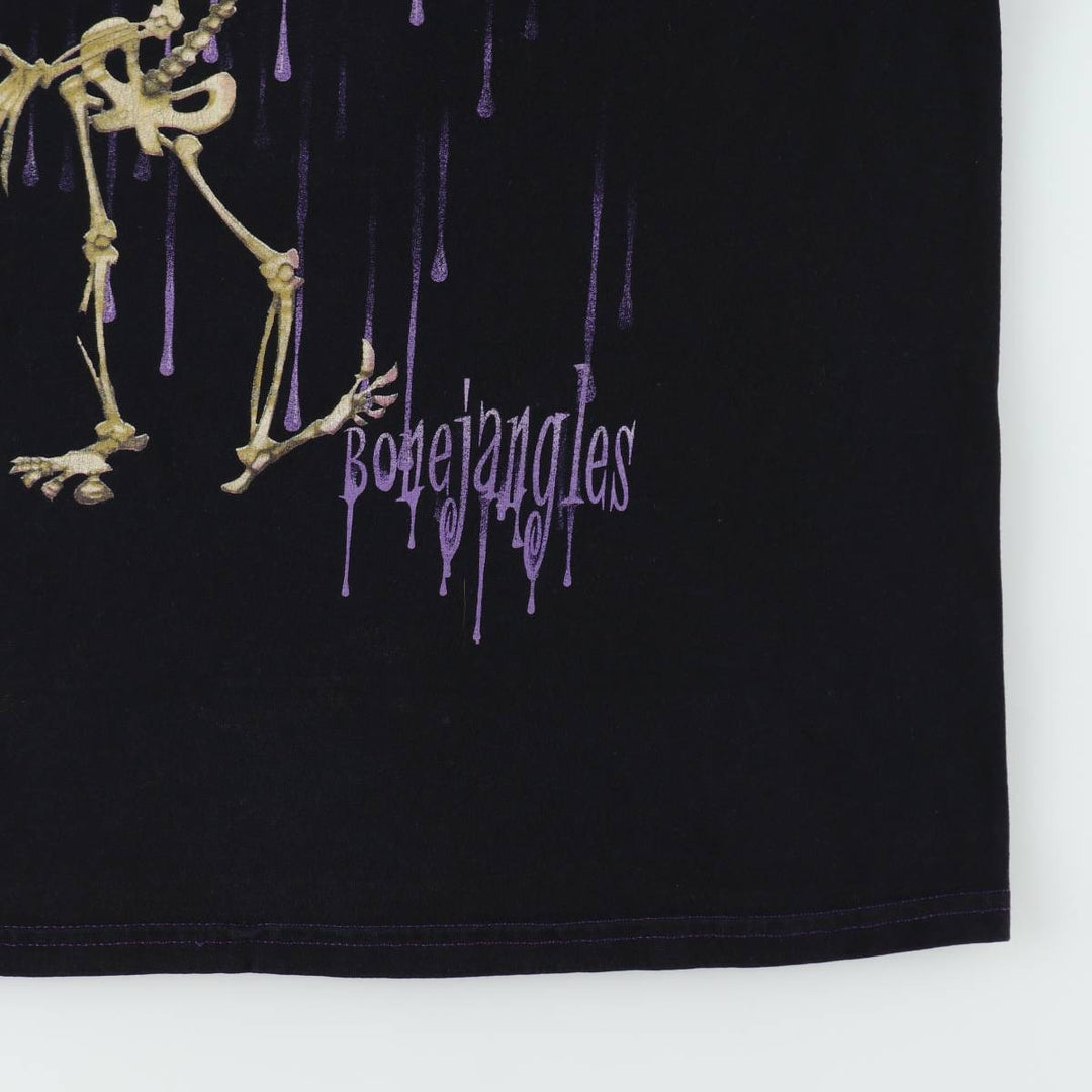 2000'S Tim Burton's Corpse Bride Bone Jungles Skull Pattern Character Print T-Shirt, Men's Size L (approx.) unclear black type Vintage Second Hand