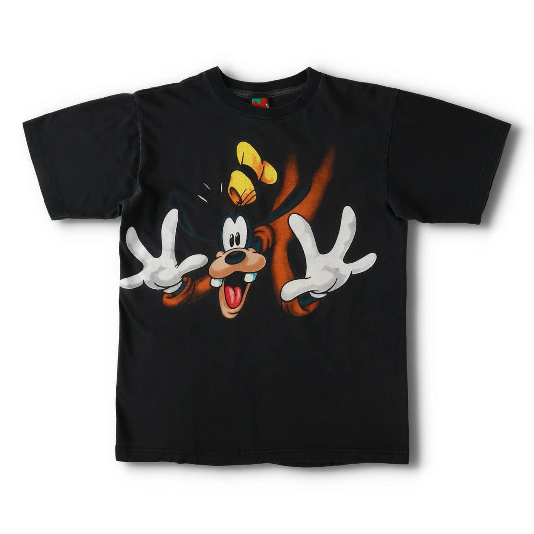 90'S MICKEY UNLIMITED GOOFY character print T-shirt, men's size M equivalent, vintage. cotton black type Vintage Second Hand