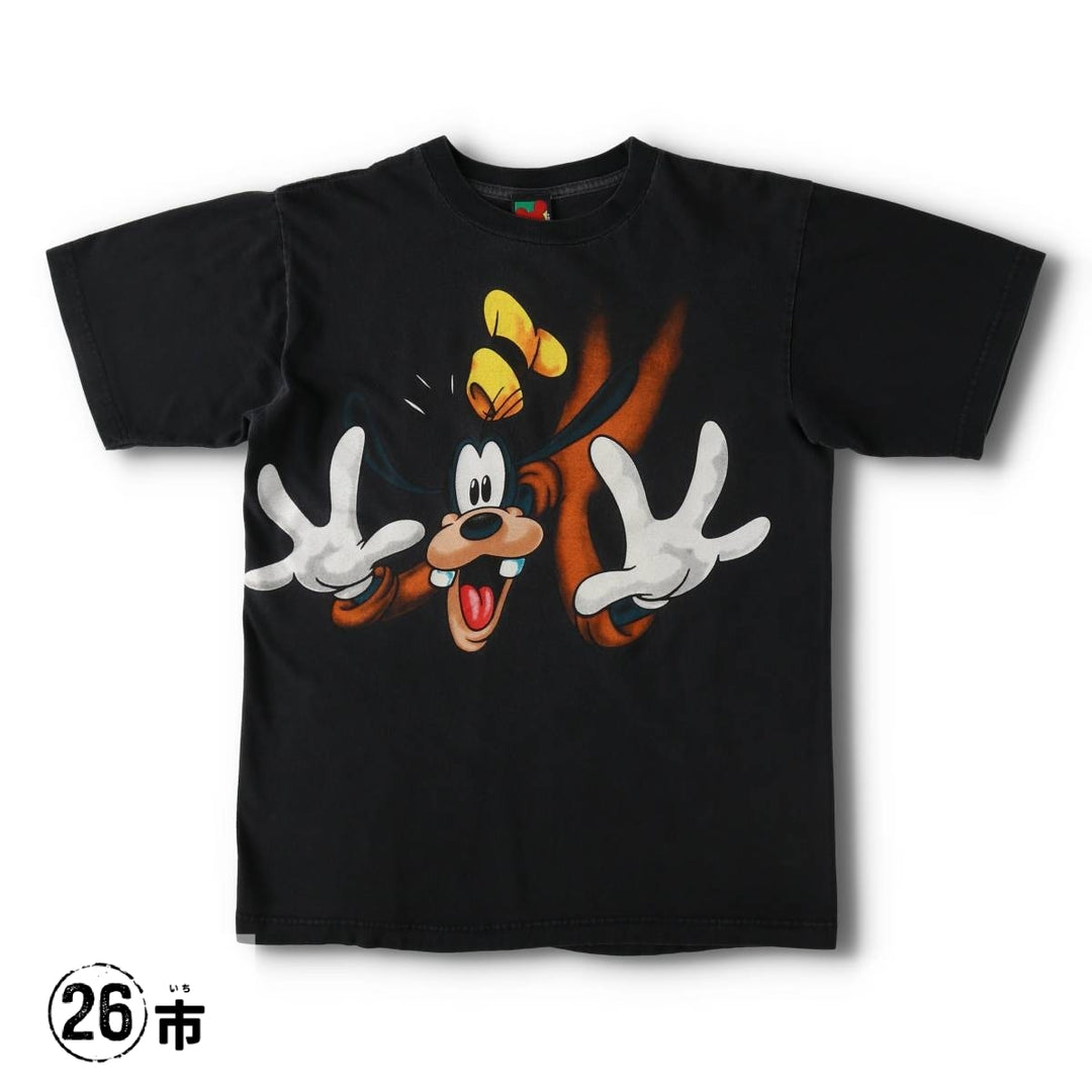 90'S MICKEY UNLIMITED GOOFY character print T-shirt, men's size M equivalent, vintage. cotton black type Vintage Second Hand