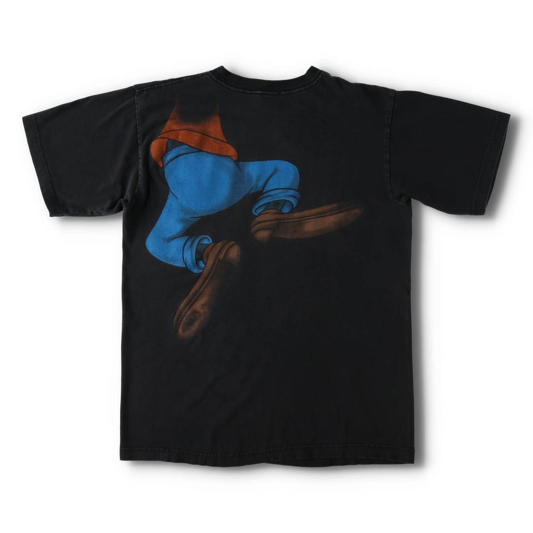 90'S MICKEY UNLIMITED GOOFY character print T-shirt, men's size M equivalent, vintage. cotton black type Vintage Second Hand