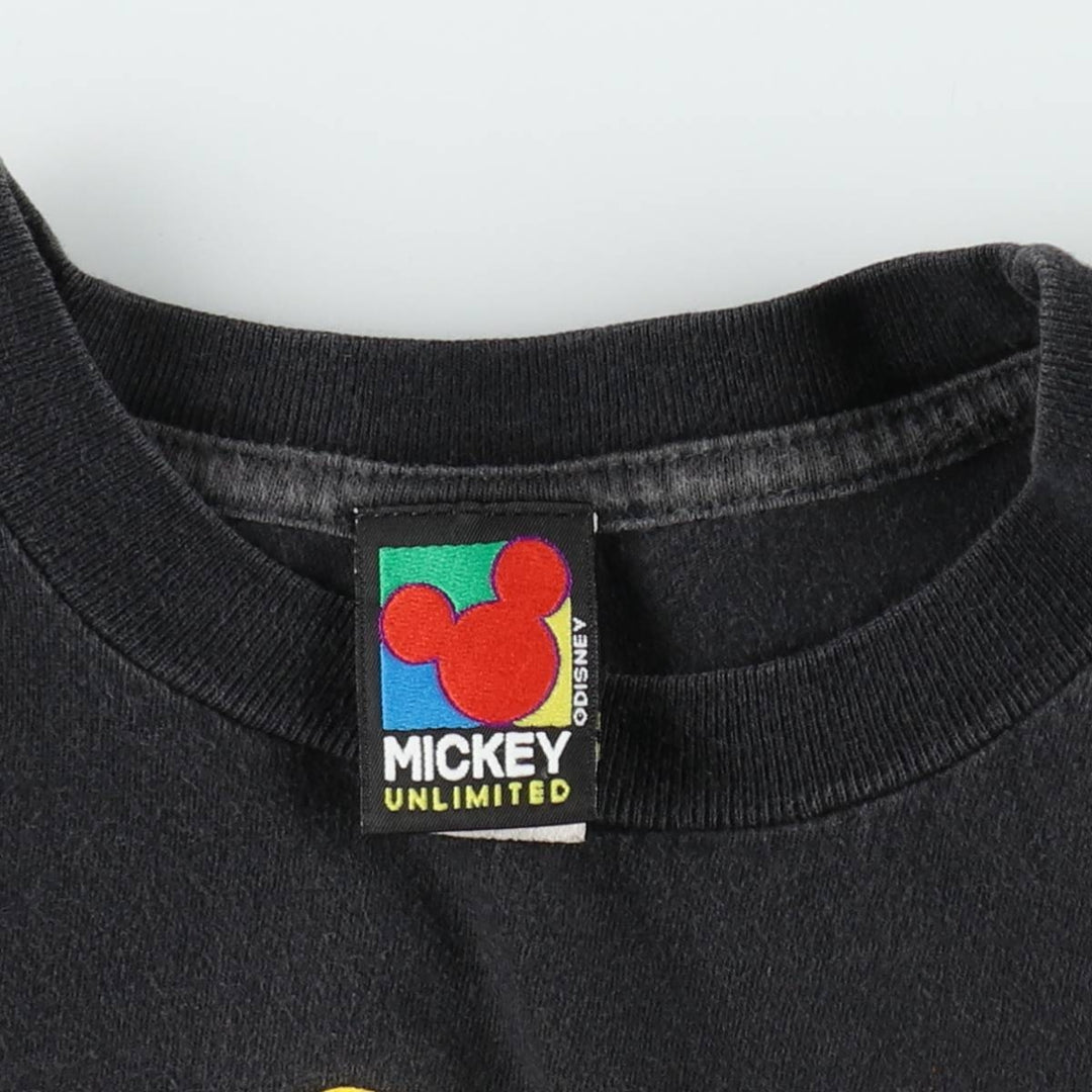 90'S MICKEY UNLIMITED GOOFY character print T-shirt, men's size M equivalent, vintage. cotton black type Vintage Second Hand