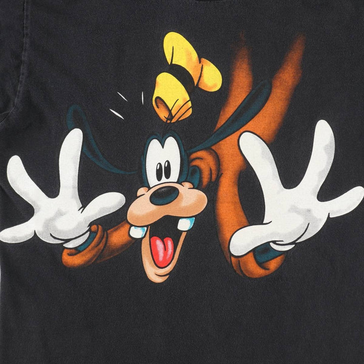 90'S MICKEY UNLIMITED GOOFY character print T-shirt, men's size M equivalent, vintage. cotton black type Vintage Second Hand