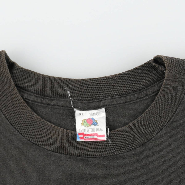 90'S Fruit of the Loom Mickey Mouse character print T-shirt, Made in USA, Men's XL equivalent. cotton black type Vintage Second Hand