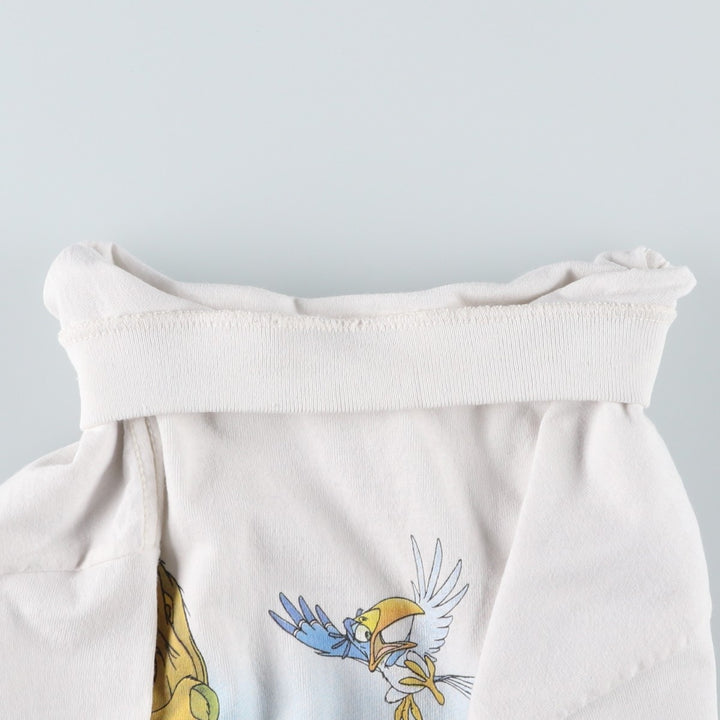 90'S Disney THE LION KING Lion King character print T-shirt men's M size vintage cotton white type Vintage Second Hand