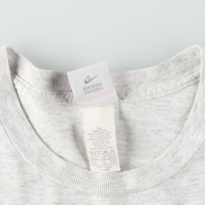 90'S Nike Silver Tag Turtle Pattern & Rabbit Pattern Sports Print T-Shirt, Made in USA, Men's XL (approx.) Vintage cotton gray type Vintage Second Hand